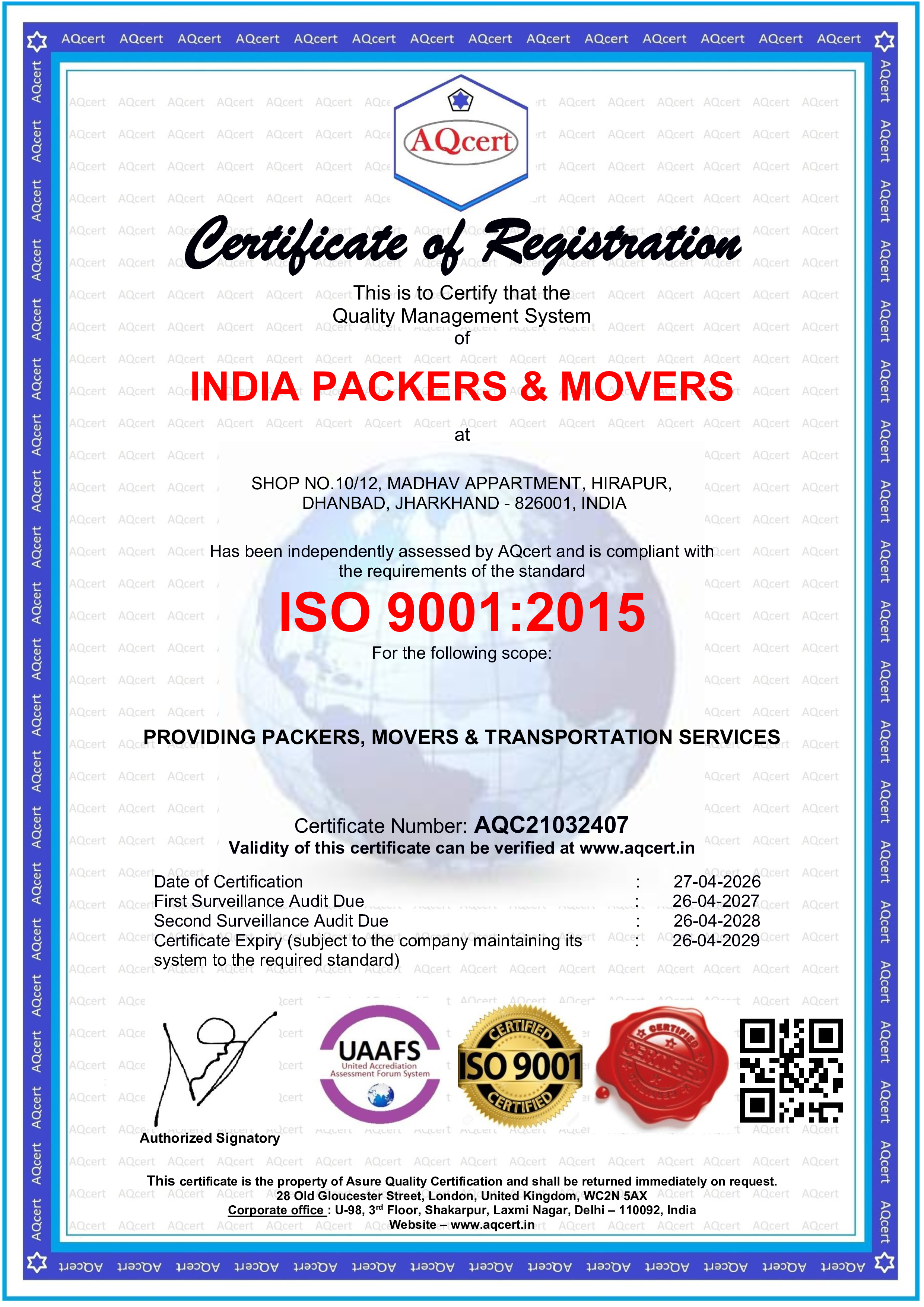 Registration Certificate